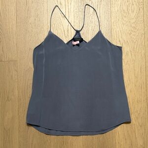 Jcrew 100% silk Charcoal Gray Spaghetti-Strap Cami Tank